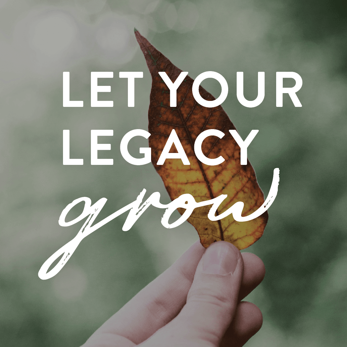 Text over image: Let your legacy grow