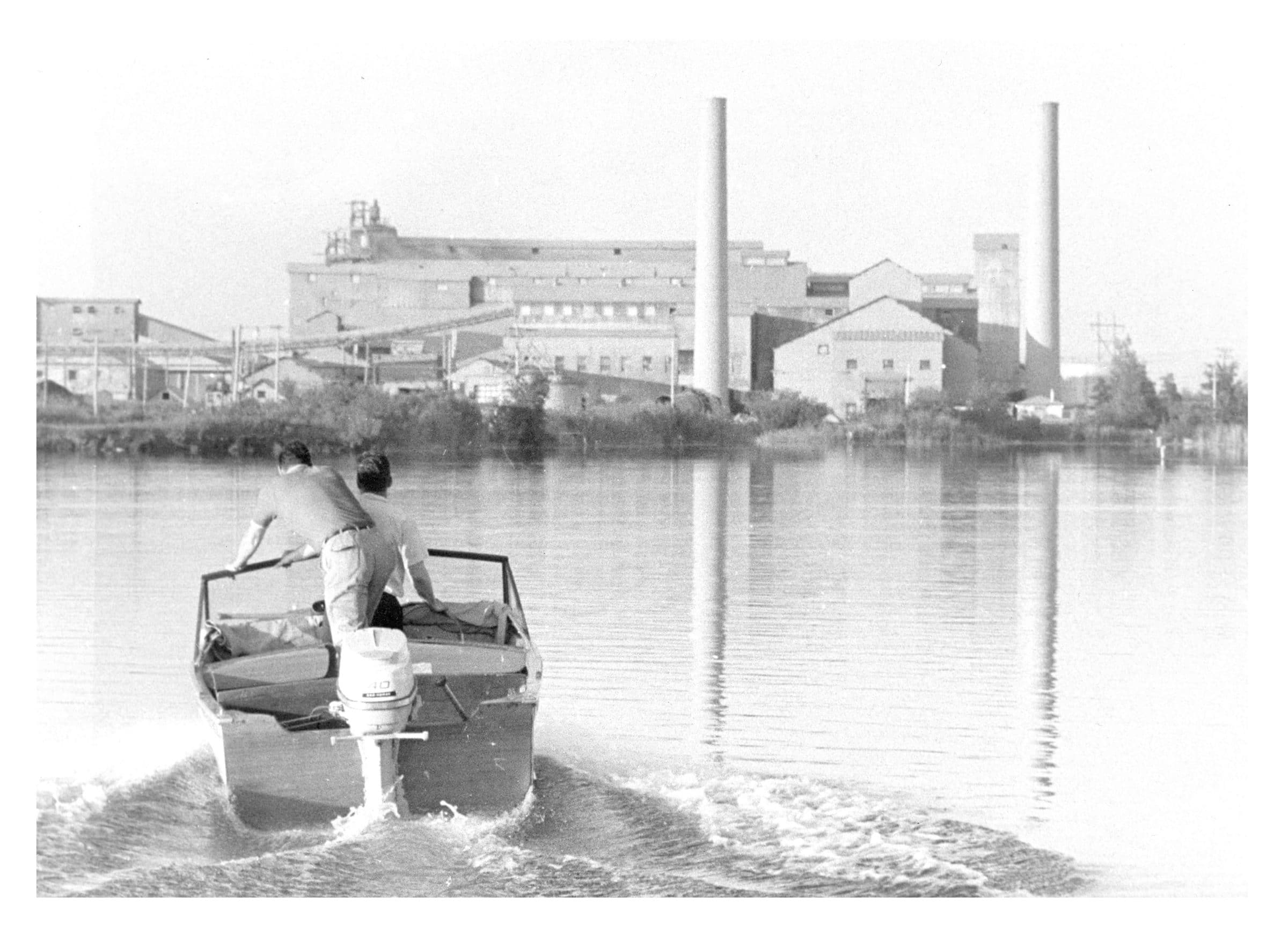 Historical photo of the clay mine factory