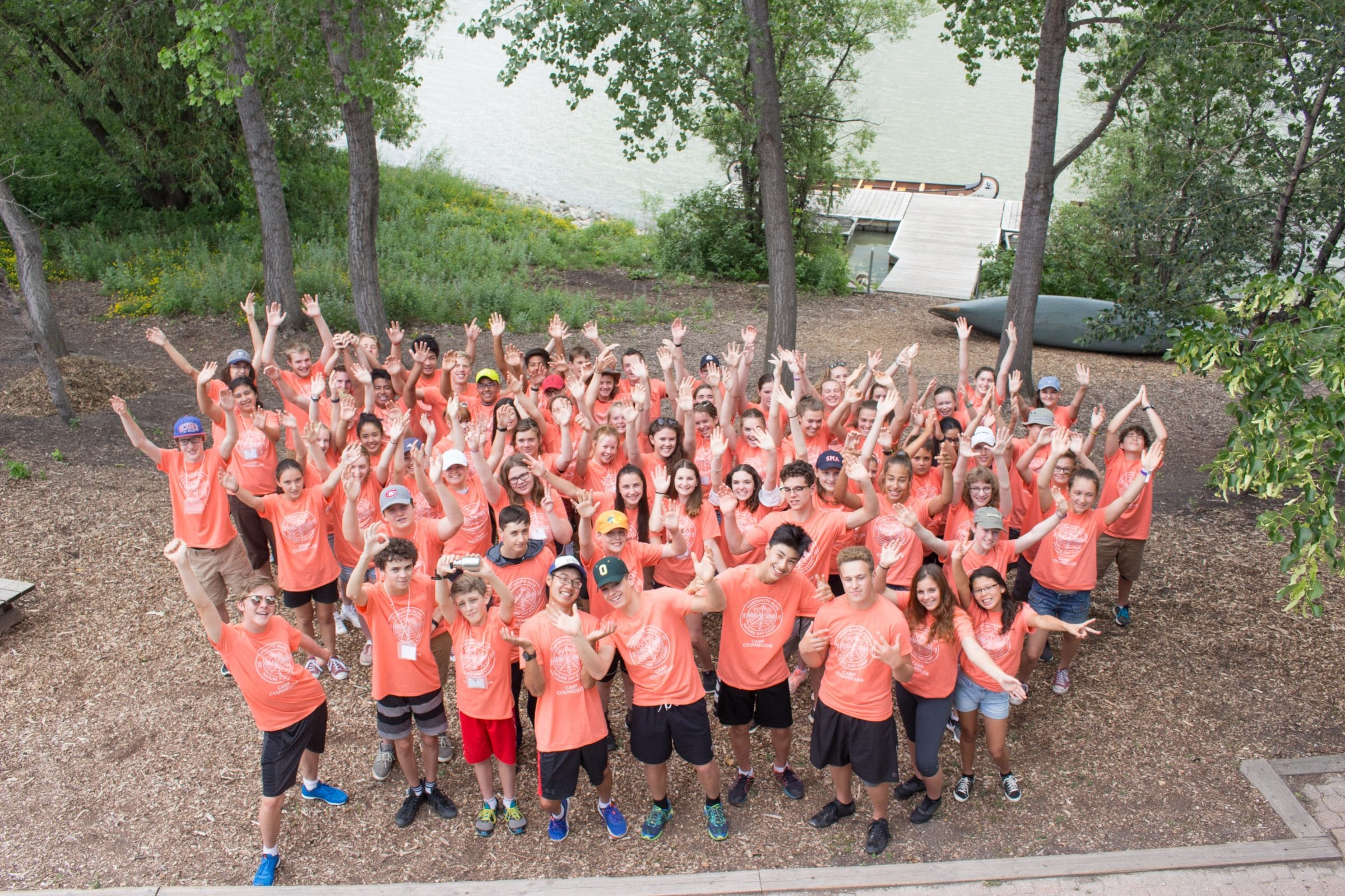 Group of smiling camp counsellors at FortWhyte