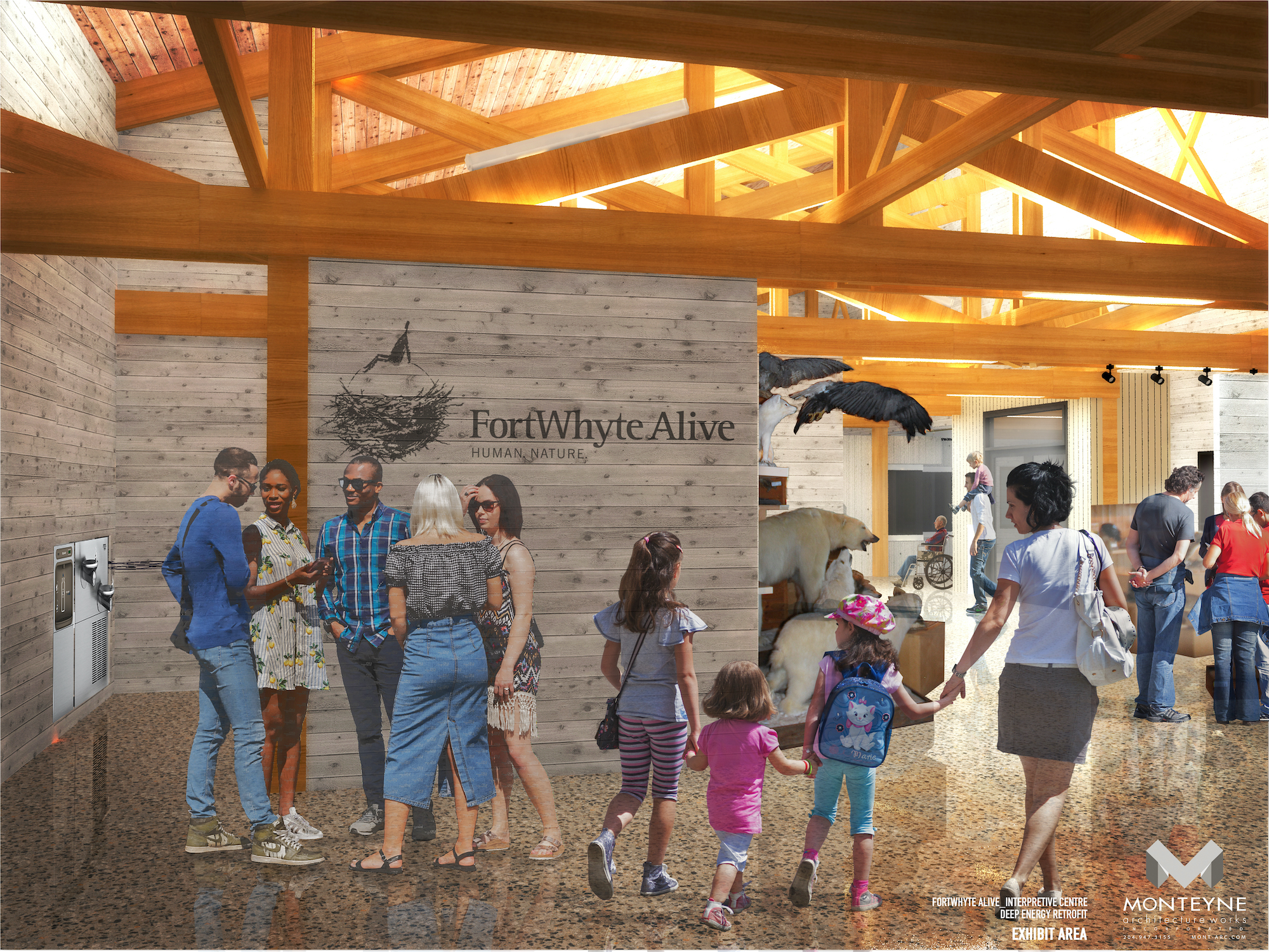 Interior rendering of Interpretive Centre