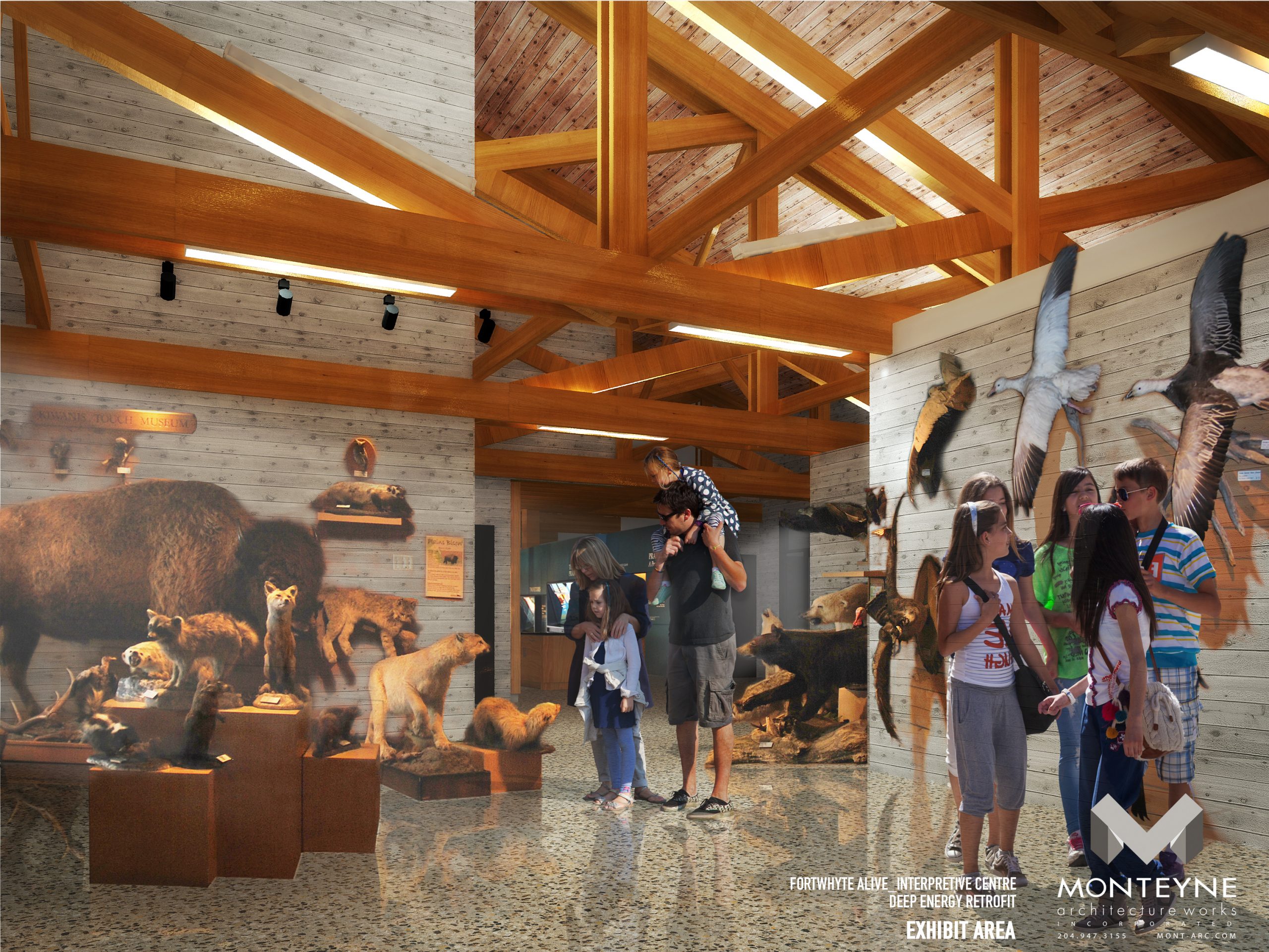 Rendering of the interior of Interpretive Centre