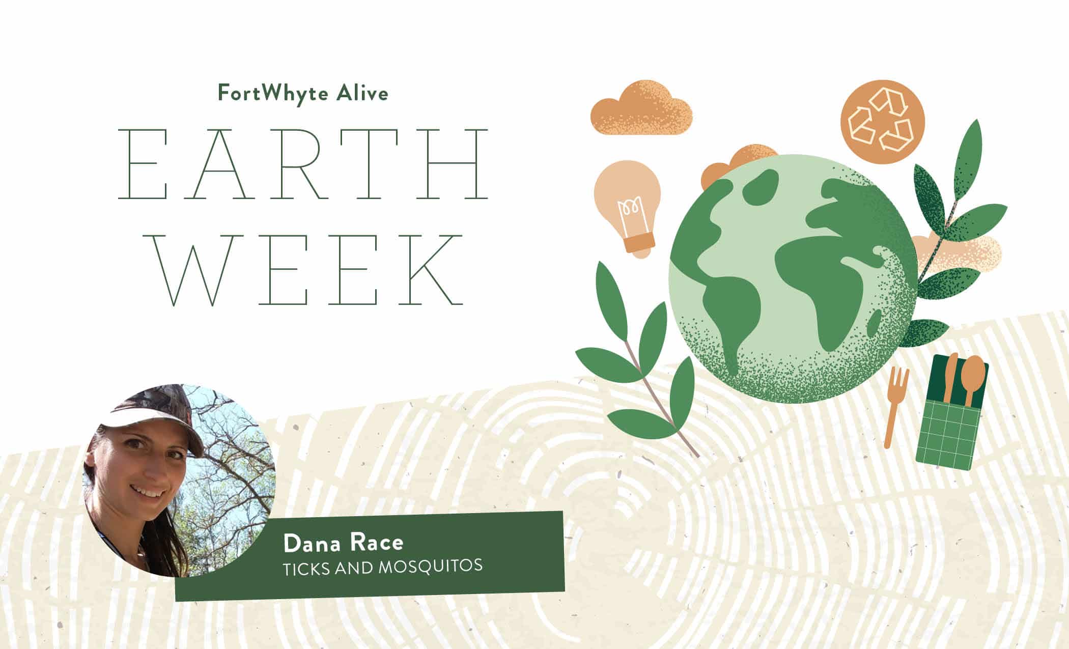 Graphic that says Earth Week with a headshot of the presenter.