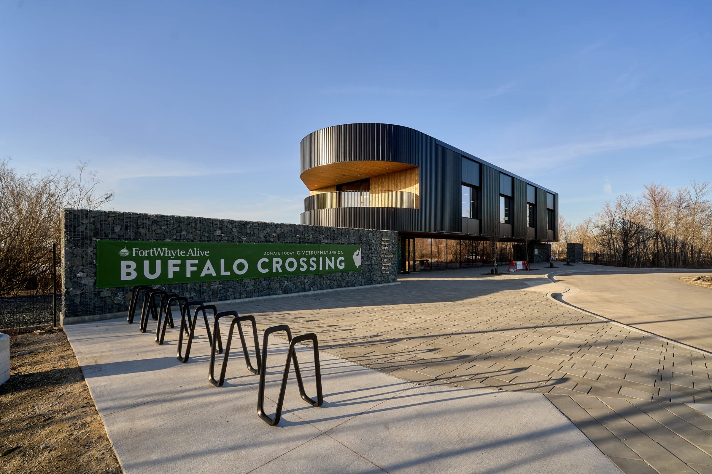 view approaching the Buffalo Crossing building